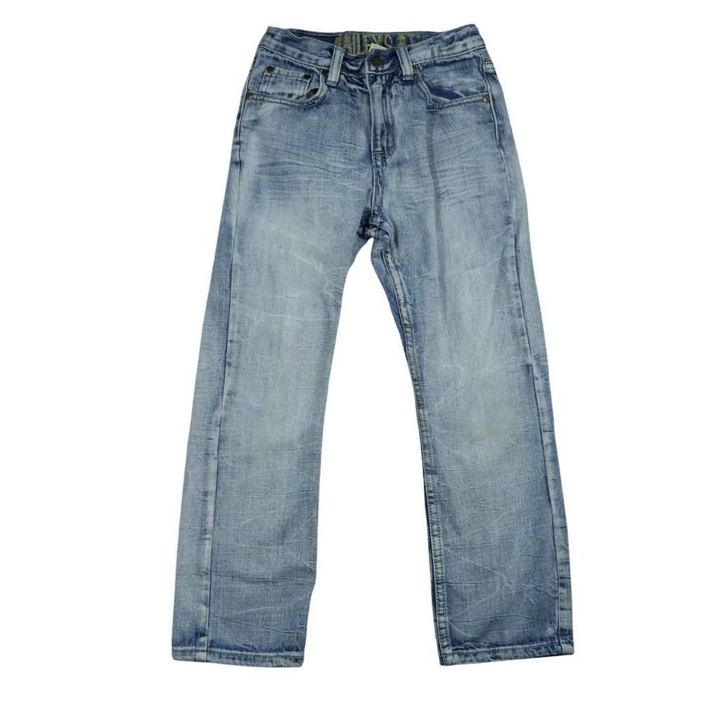 Bailey's Point Boys Light Wash Distressed Denim Blue Jeans Size 7 100% Cotton